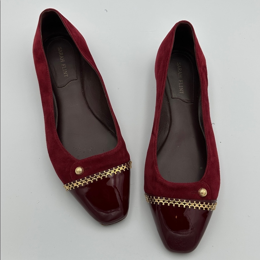 Sarah Flint Bordeaux Filigree Sacchetto ballet flats Sz39.5
